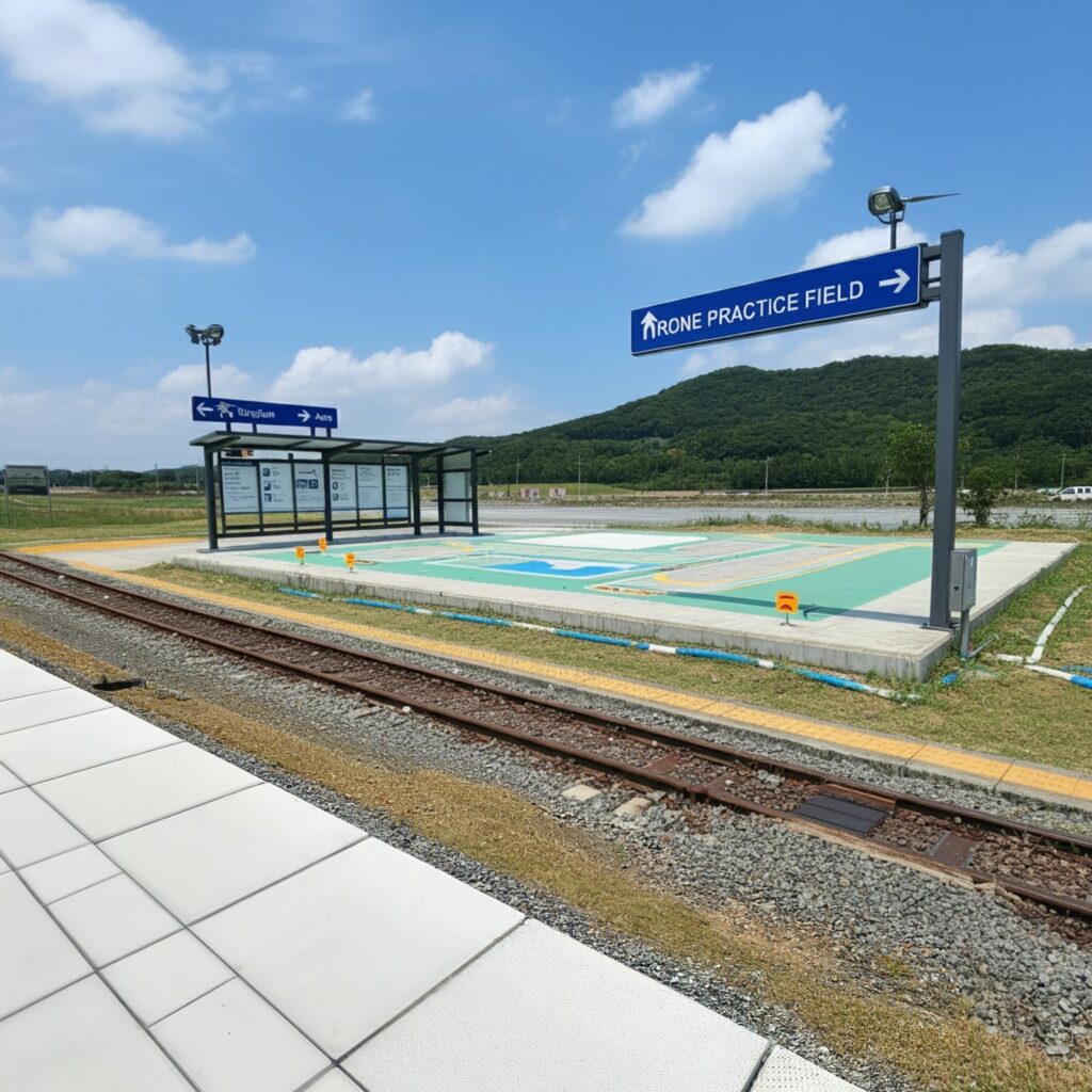 駅に近いドローン練習場