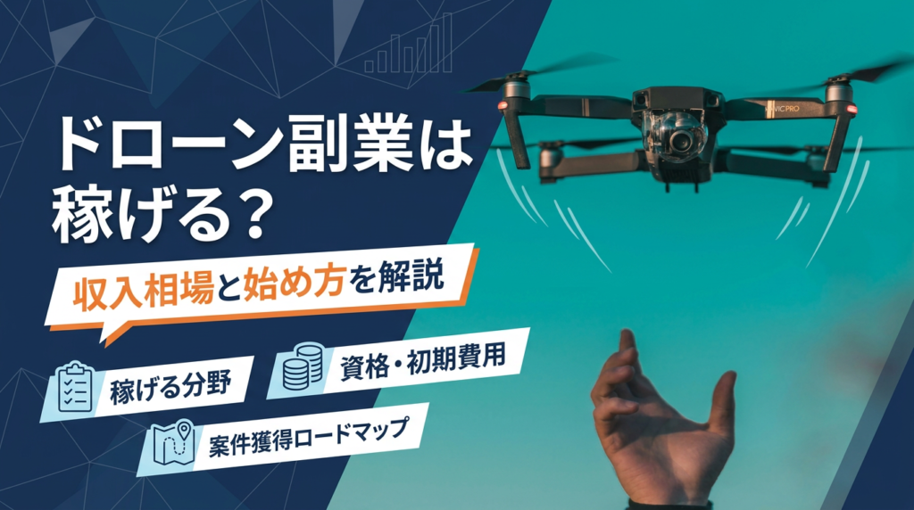 【2026年】ドローン副業は稼げる？収入相場と始め方を解説