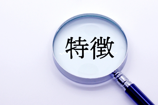虫眼鏡で特徴を示す画像