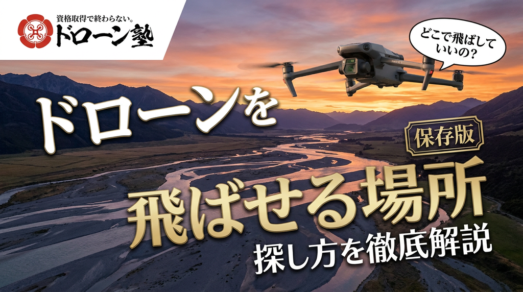 【保存版】ドローンを飛ばせる場所4選と探し方を徹底解説【2026年最新】
